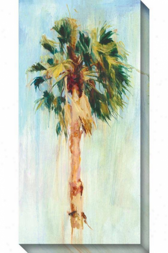 Cabbage Palm I Canvas Wall Art - I, Blue