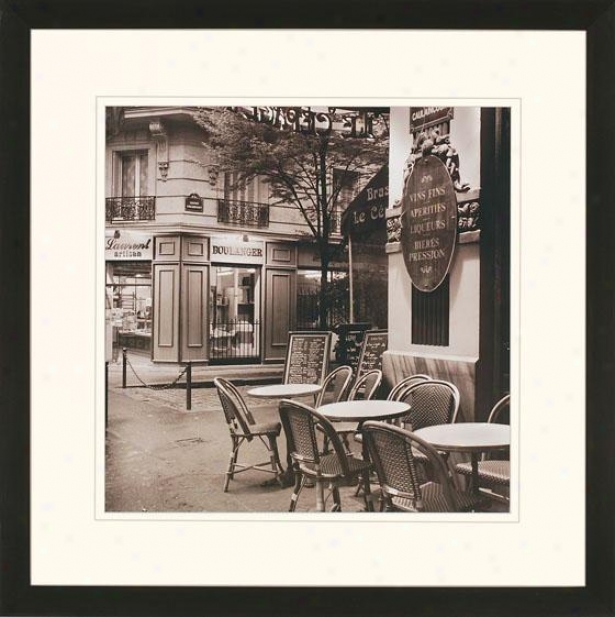 "cafe Montmartre Wall Art - 35""squaarex2""d, Black And White"