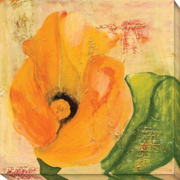 "calla Lily In Orange Canvas Wall Art - 40""hx40""w, Orange"