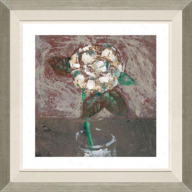"camellia Framed Wall Art - 29""hx29""w, Floated Silver"