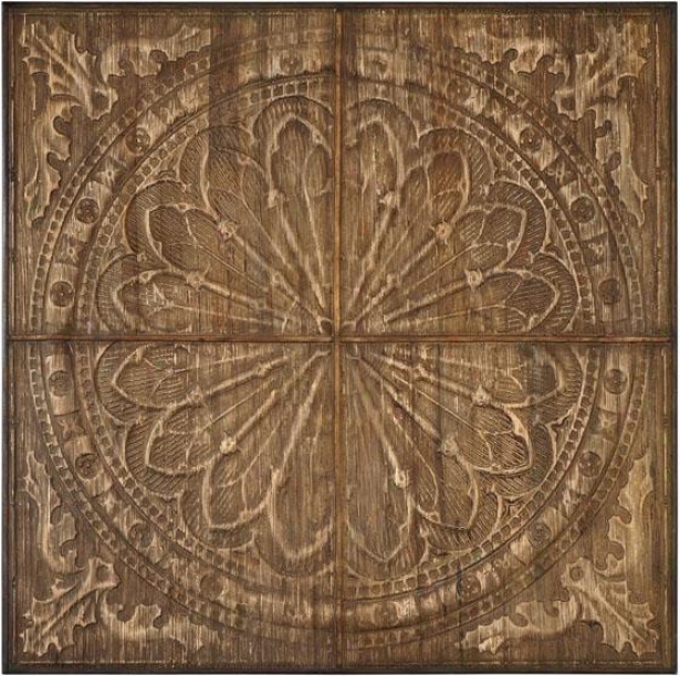 "camillus Wall Art - 44.25"" Square, Antiqued Wood"