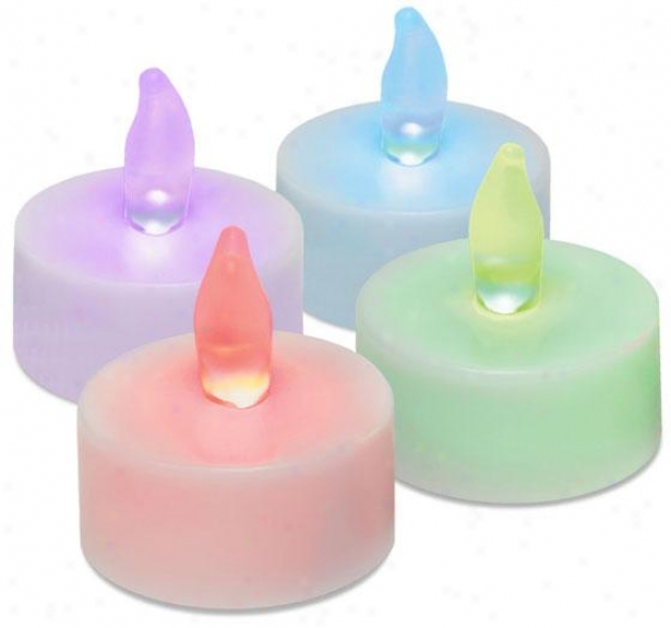 Candle Impressions Color-changing Led Tea Lights - Set Of 4 - Four Pack, White