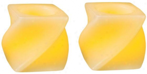 Candle Impressions Mini Led Candles - Set Of 2 - Two Pack, Twisted Squafes