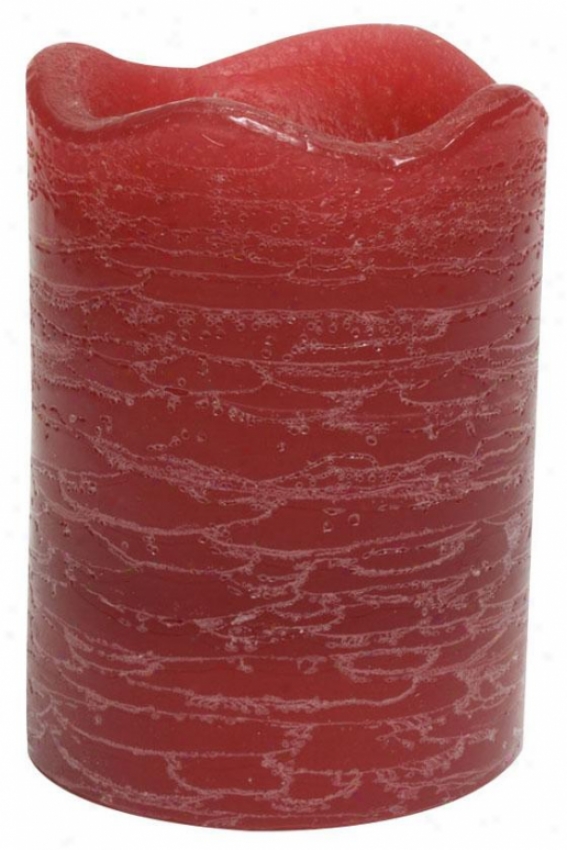 "candle Impressins Rustic Column Led Candle - 4""h, Brick Red"