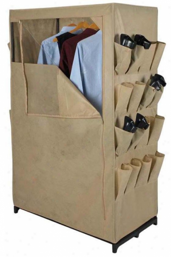 "canvas Free-standing Wardrobe - 63""hx36""w, Khaki"