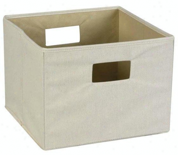 "canvas Handled Storage Bin - 10""hx13""sq, Ivory"