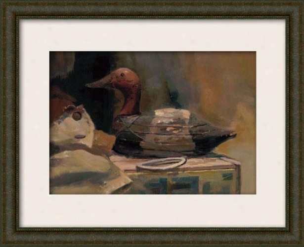 "canvasback Framed Wall Atr - 29""hx33""w, Matted Burlwood"