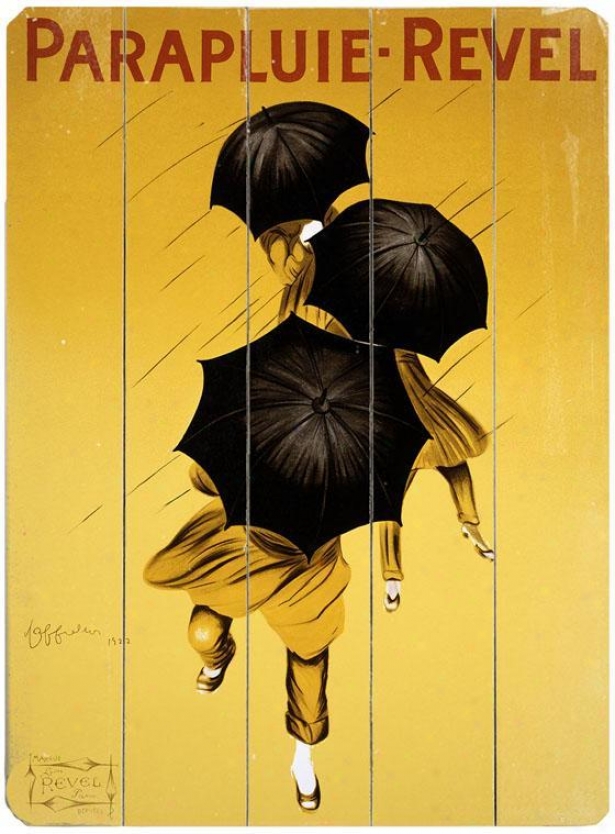 "cappiello aPrapluie Umbrella Wooden Sign - 20""hx14""w, Yellow"