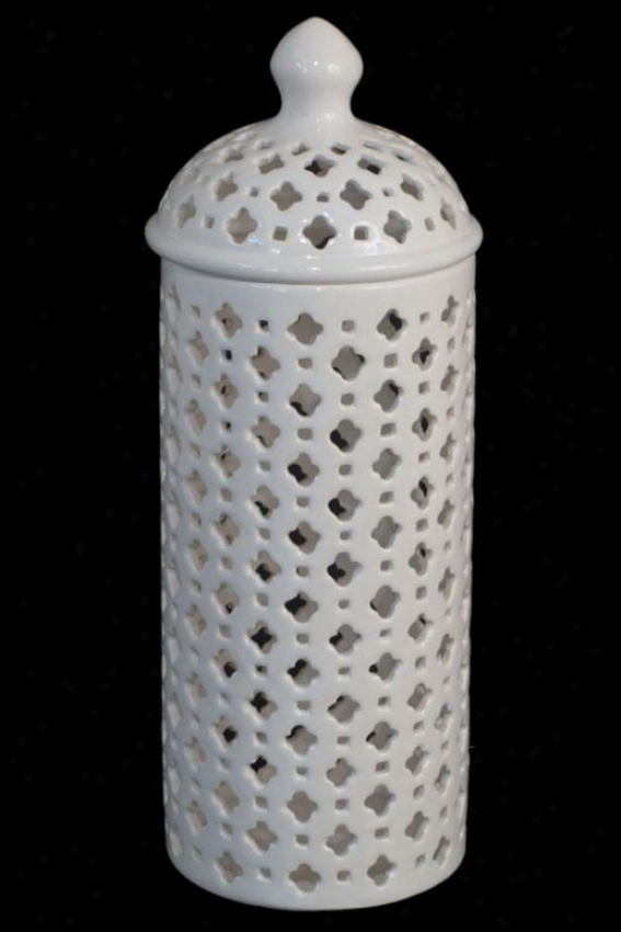 "carthage Pierced Lantern - 14""tall, White"