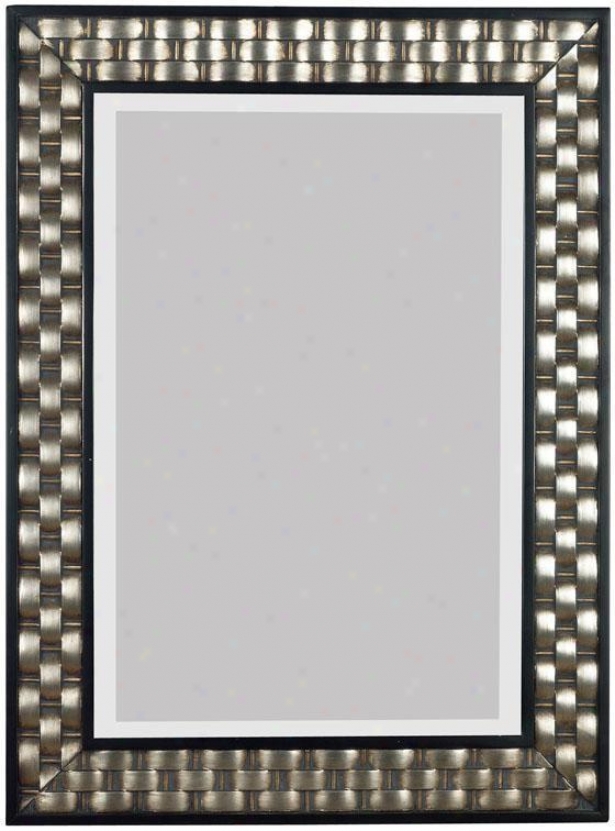 "checkers Wall Mirror - 38""hx28""w, Silver"