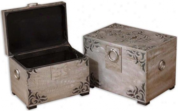 Chiwvari Boxes - Set Of 2 - Set Of 2, Black