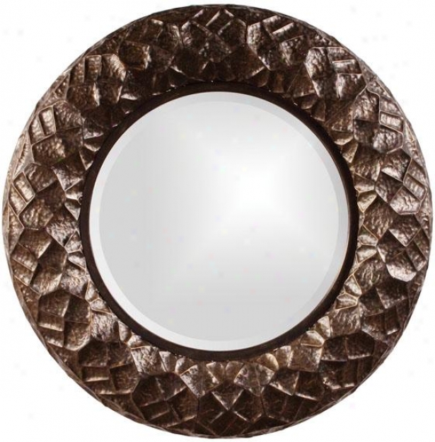 "chuck Texturized Mirror - 33""roundx3""d, Bronze"