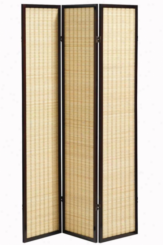 Clayton 3-panel Bamboo Room Divider - Three-panel, Black