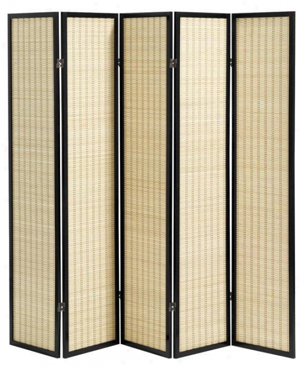 Clayton 5-panel Bamboo Room Divider - Five-panel, Black