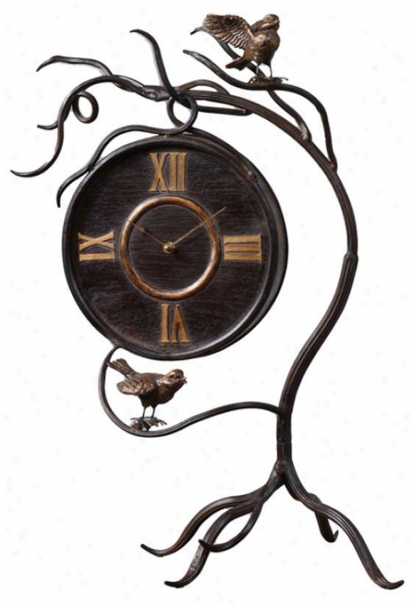 "climbing Vine Clock - 26 X 15 X 12""d, Brown"