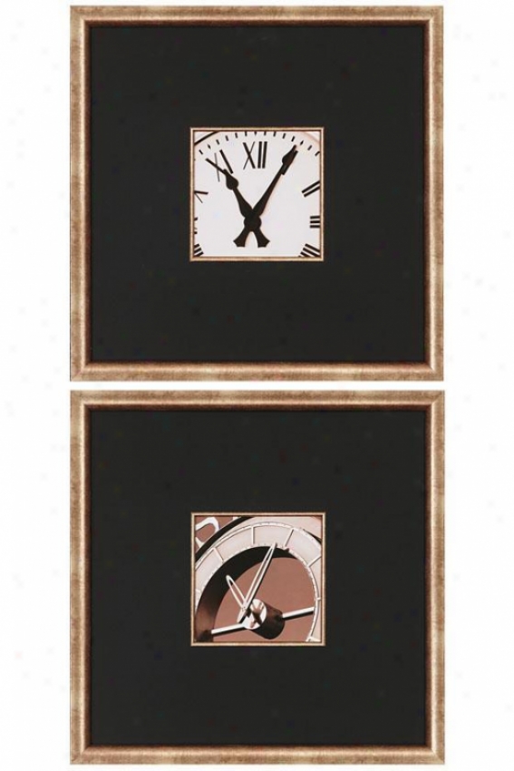 Cloks Ii Wall Art - Set Of 2 - Set Of 2, Black