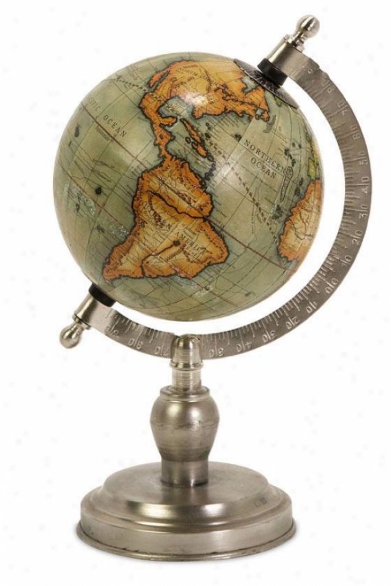 "columbus Globe - 10""hx6""d, Silver"