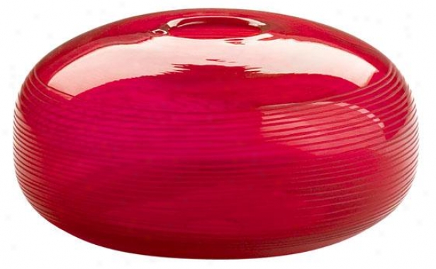 "contempo Container Vase - Large 4""hx9""d, Red"