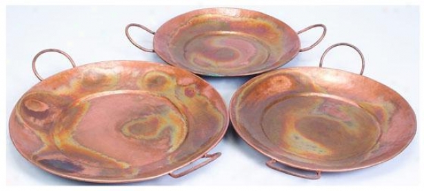 "copely Cpper Tray - Set Of 3 - Setof3/28""25""24, Copper"