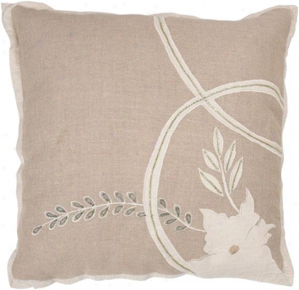 Cordelia Pillow - 18hx18w, Beige