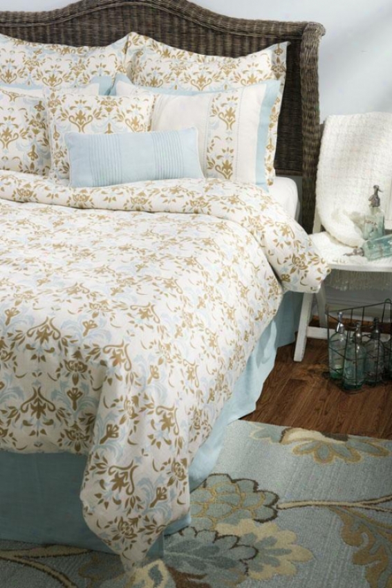 Courteny Bedding Set - King, Beige/blue/brow