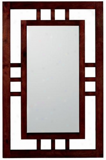 "craftsman Duo Frame Mirror - 35.5""hx23""w, Brown Oak"