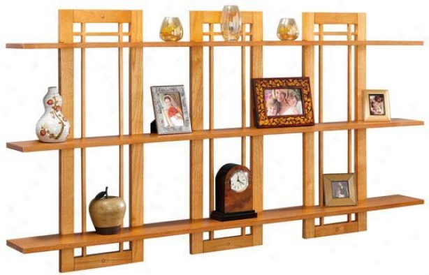 Craftsman Open Panel Triple Three-shelf - Tripel 3-shelf, Brown
