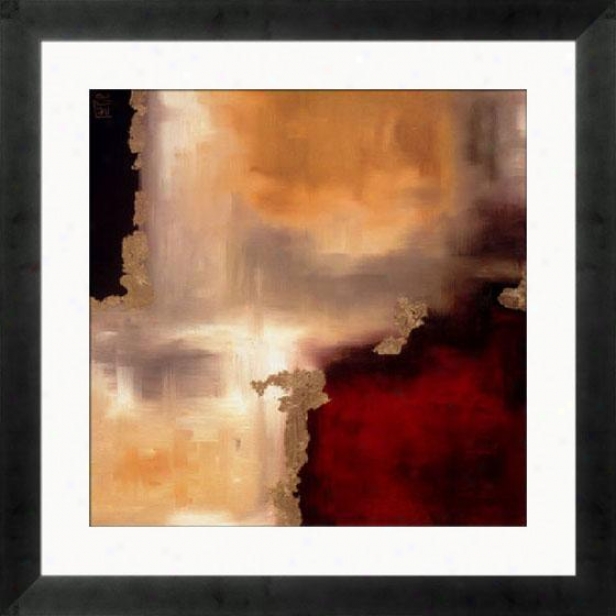 "crimson Accent I Framed Wall Art - 33""hx33""w, Mtte Bk Cube Fm"