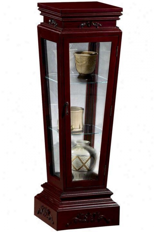 "curio Pedesyal - 42""hx13""w, Maroon"