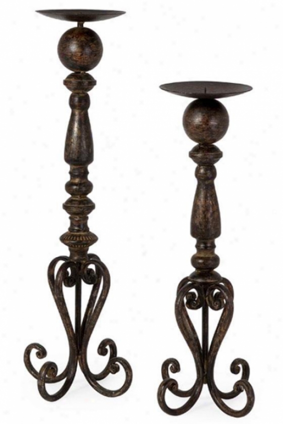 Darby Candlesticks - Set Of 2 - Set Of 2, Black