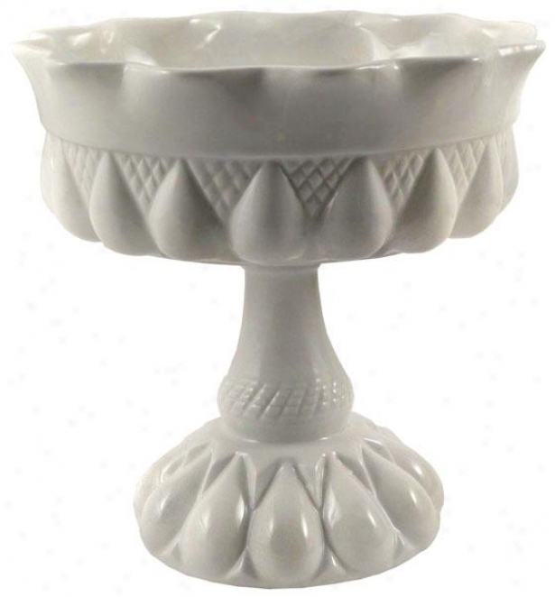 Decor Bon Bon Footed Compote - Round, White