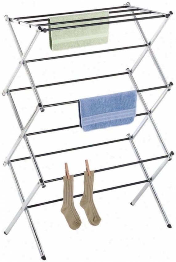 "deluxe Chrome Folding Drying Rack - 42""hx29.5""w, Silver Chrome"