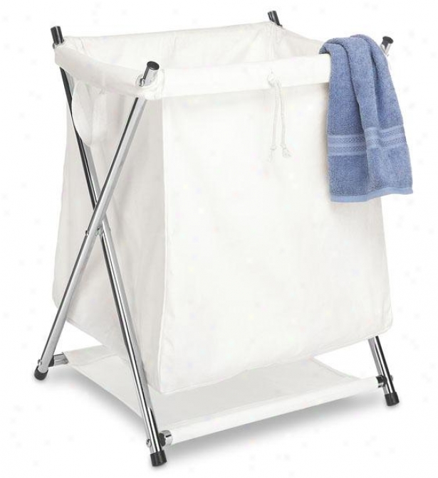 "deluxe Folding Clothes Laundry Hamper - 23""hx20""wx18"d, White"