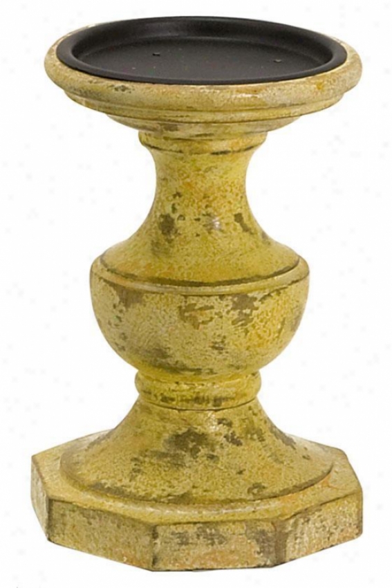 "distrsssed Cain Candleholders - 6.5""hx4""d, Yellow"