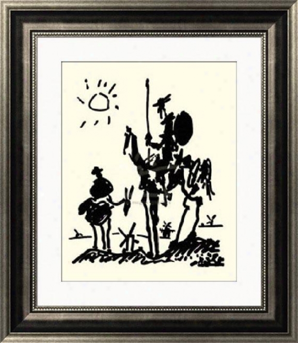 "don Quixote Frameed Wall Art - 30""hx27""w, Trdnl Slvr Frme"