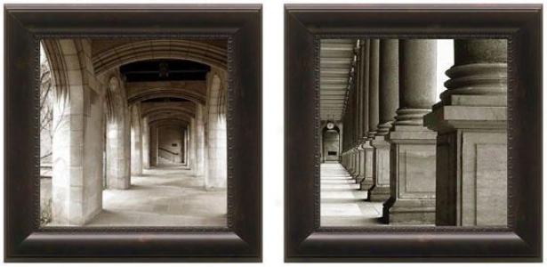 Down The Corridor Framed Wall Art - Set Of 2 - Fix Of Two, Black