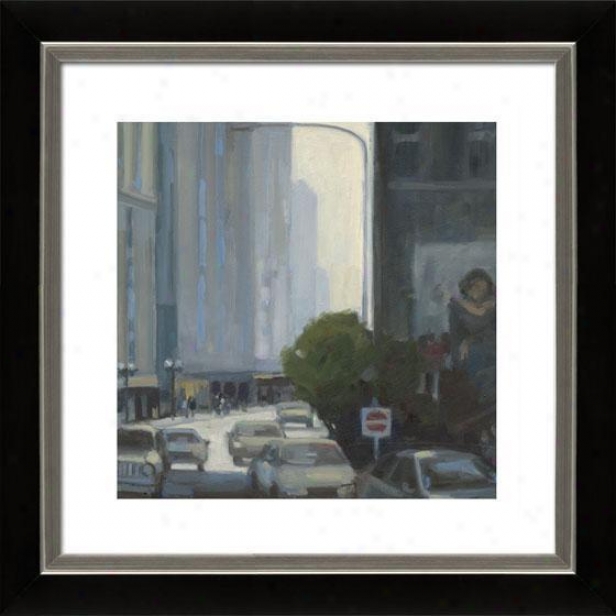 Downtown Ii Framed Wall Art - Ii, Mtt Black/slvr