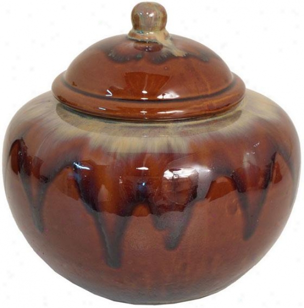 "earth Ceramic Pottery - 12""hx7""round, Brown"