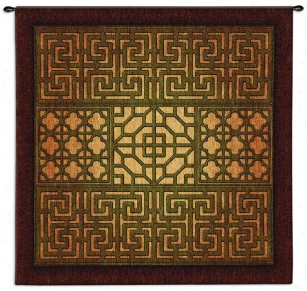 "eastern Lattice Tapestry - 53""hx53""w, Earth Tones"