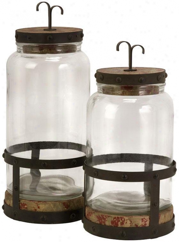 Edgar Lidded Jars - Set Of 2 - Set Of 2, Clear