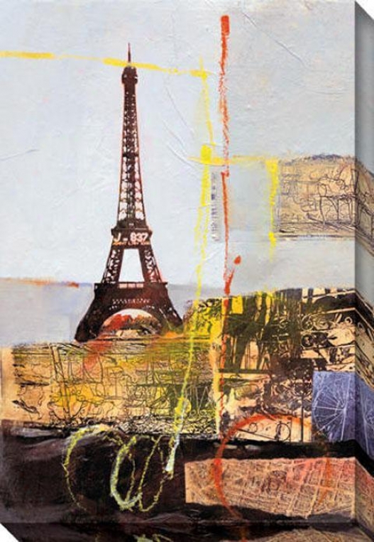 "eiffel Canva Wall Art - 36""hx48""w, Blue"