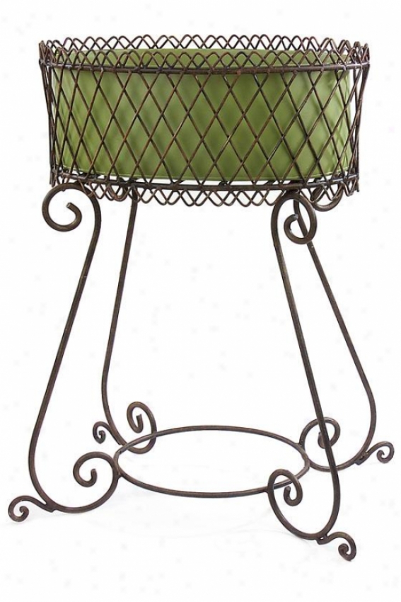 "elba Plant Stand - 34h X25w X17""d, Green"