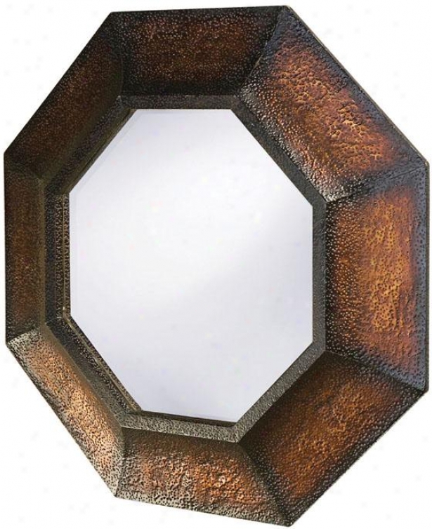 "elliott Octagon Mirror - 37""hx37""wx3""d, Brown"