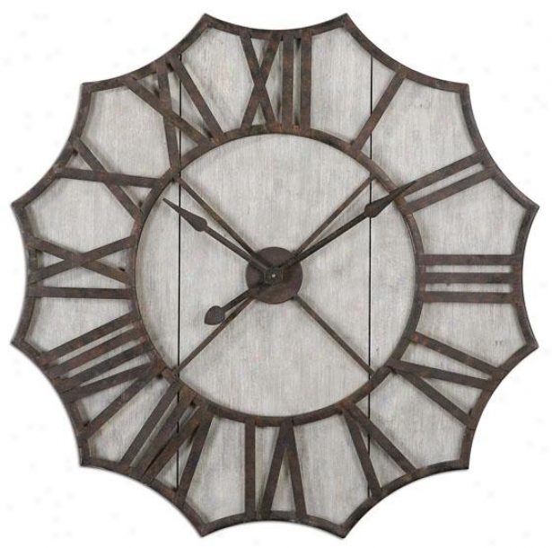 "elliston Clock - 39.5""h X 36""w, Rust/bronze"