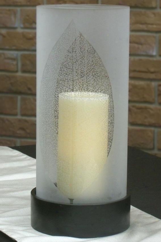 "elmhurst Flameless Hurricane Candle - 16h X 4w X 4""d, Clear Etched"