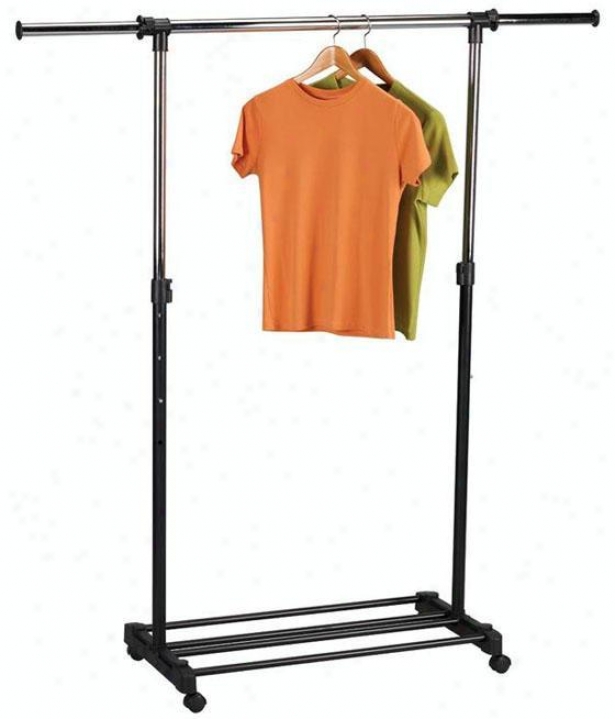 "extendable Garment Rack - 43""-72""x37""-61"", Silver Chrome"