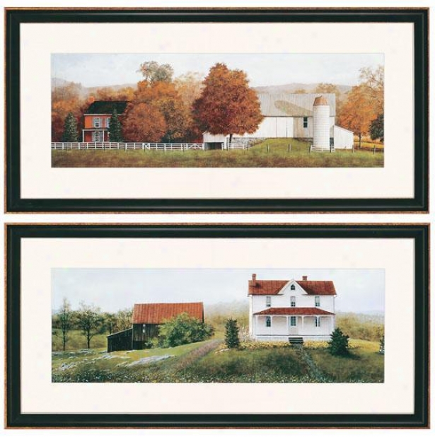 Farm Scenes Walll Art - Set Of 2 - Set Of 2, White