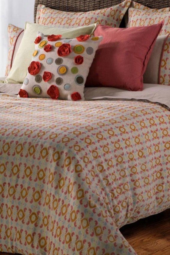 Farnsley Bedding Set - King, Beige/paaprika