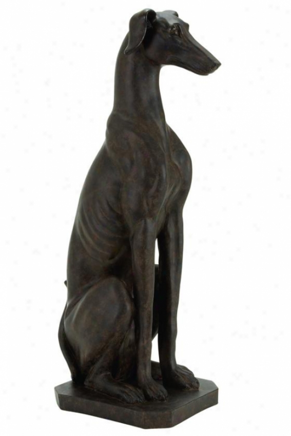 "finneman The Dog Statue - 31""hx12""wxx10""d, Gray"