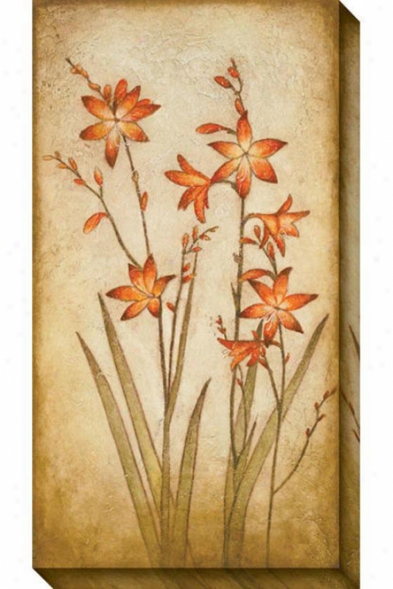 Fire Plant Ii Canvas Wall Art - Ii, Cream